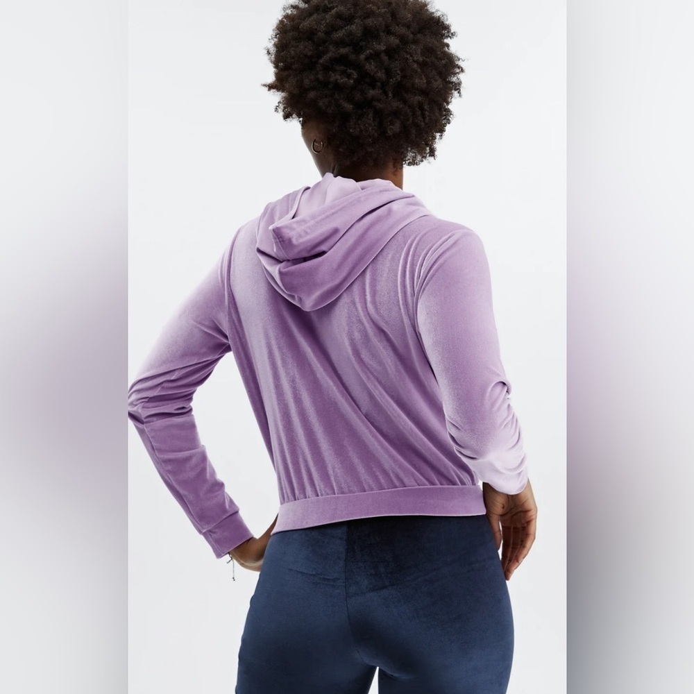 Fabletics Lilac Donna Velour Hoodie.  Sz L - Picture 2 of 13